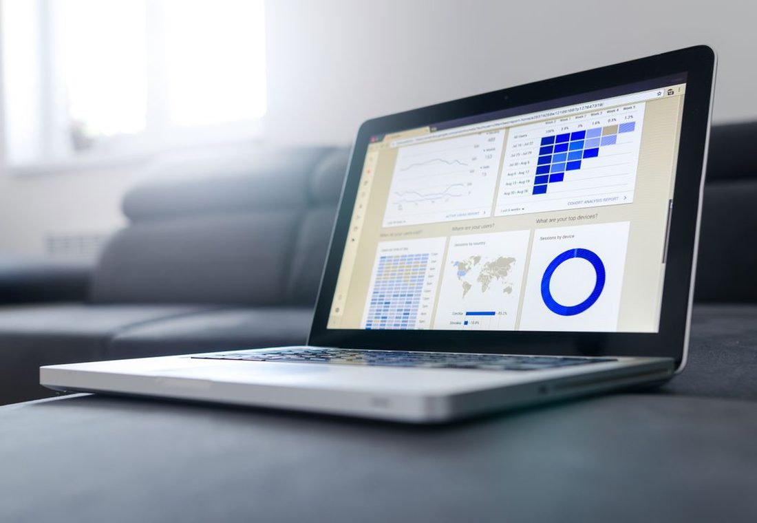 Campaign analytics on a laptop